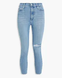 Nobody Denim Siren cropped distressed high-rise skinny jeans - Blue Blue