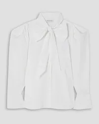 Nina Ricci Pussy-bow cotton-poplin shirt - White White