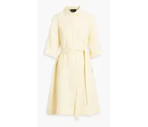 Broderie anglaise cotton shirt dress - Yellow
