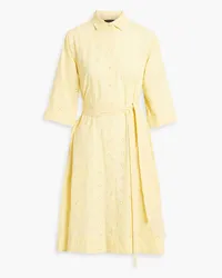 Lisa Marie Fernandez Broderie anglaise cotton shirt dress - Yellow Yellow