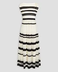 RED Valentino Striped point d'espirit maxi dress - White White