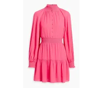 Alice Olivia - Lavina tiered smocked crepe mini dress - Pink
