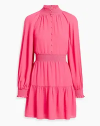 Alice + Olivia Alice Olivia - Lavina tiered smocked crepe mini dress - Pink Pink