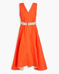 3.1 phillip lim Wrap-effect cotton-blend poplin midi dress - Orange Orange