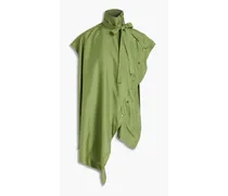 Asymmetric silk top - Green