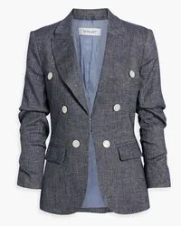 Derek Lam Kaia button-embellished linen-blend blazer - Blue Blue