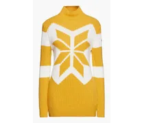 Justine ribbed merino wool and cashmere-blend turtleneck sweater - Yellow