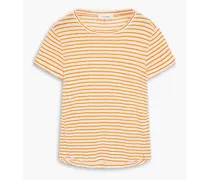 Easy True striped linen-jersey T-shirt - Orange