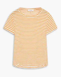 Frame Denim Easy True striped linen-jersey T-shirt - Orange Orange