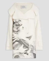 Valentino Garavani Double-breasted printed wool and cashmere-blend felt coat - White White