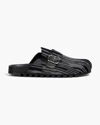 Missoni Buckled crochet-knit clogs - Black Black