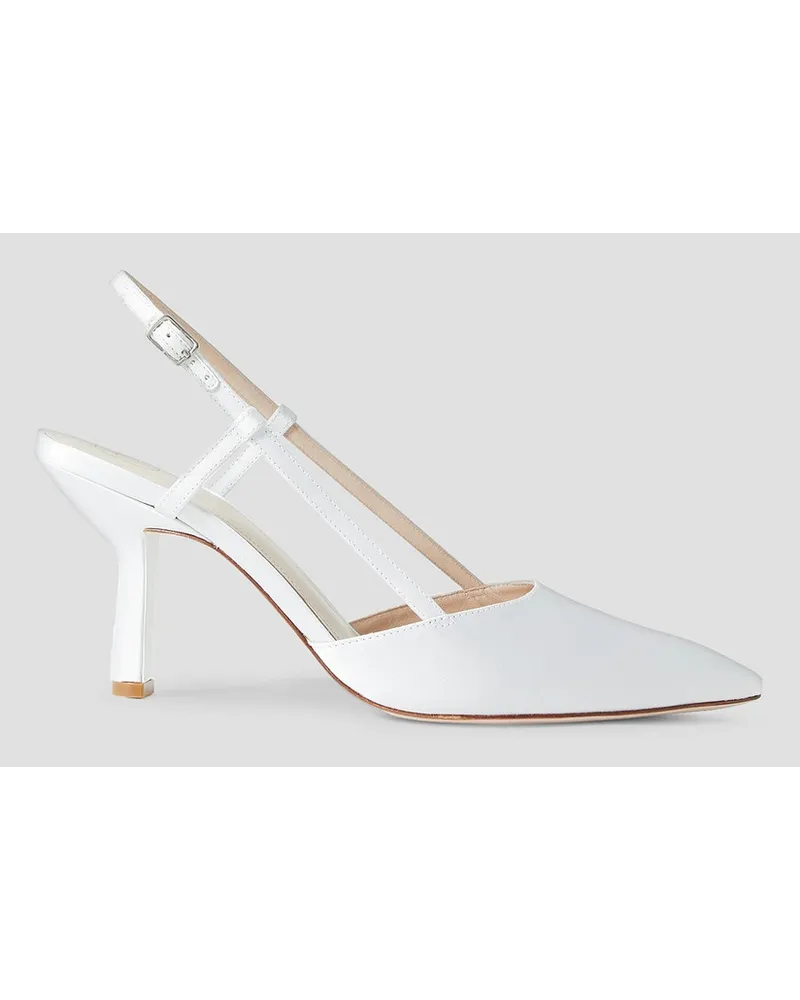 Porte & Paire Satin slingback pumps - White White