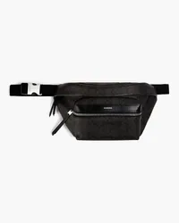 Sandro Printed faux textured leather belt bag - Black - OneSize Black