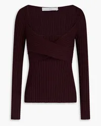 IRO Amarok ribbed silk-blend top - Burgundy Burgundy