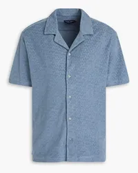 Frescobol Carioca Roberto cotton-terry jacquard shirt - Blue Blue