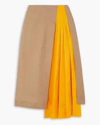 Mother of Pearl Jude asymmetric stretch TENCEL Lyocell and organic cotton-blend midi skirt - Neutral Neutral