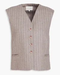 Loulou Studio Smith pinstriped wool-blend vest - Neutral Neutral