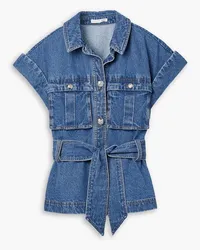 Veronica Beard Vistola belted denim jacket - Blue Blue