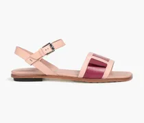 Two-tone leather sandals - Pink