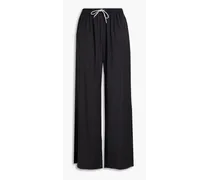 The Dani crystal-embellished satin wide-leg pants - Black