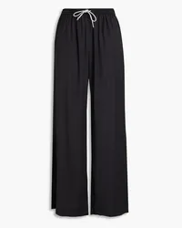 Solid and Striped The Dani crystal-embellished satin wide-leg pants - Black Black