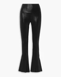 Norma Kamali Lamé stretch-jersey flared pants - Black Black