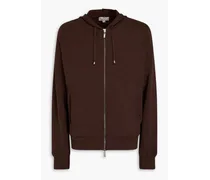 French terry hooded jacket - Brown