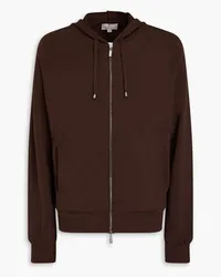 Canali French terry hooded jacket - Brown Brown