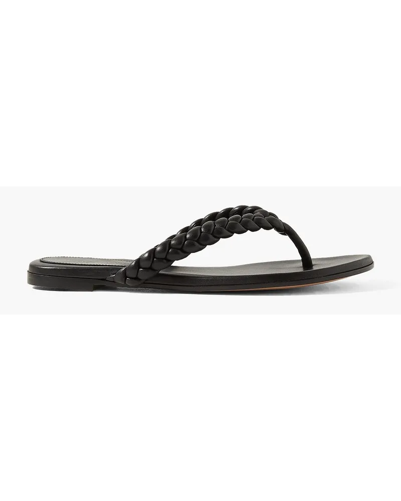 Gianvito Rossi Tropea braided leather flip flops - Black Black