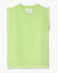 Lisa Yang Mathilde frayed cashmere top - Green Green