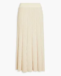 Tory Burch Ribbed cotton midi skirt - White White