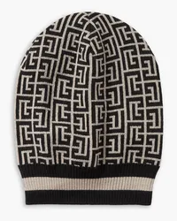 Balmain Rossignol jacquard-knit merino wool beanie - Black Black