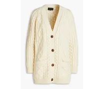 Orion cable-knit wool cardigan - White