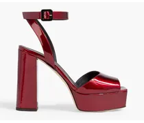 New Betty patent-leather platform sandals - Burgundy