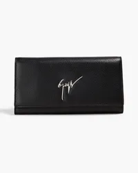 Giuseppe Zanotti Pebbled-leather wallet - Black Black