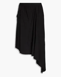 J.W.Anderson Asymmetric pleated stretch-jersey midi skirt - Black Black