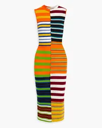 Marni Striped wool midi dress - Orange Orange