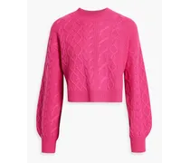 Davney cropped cable-knit merino wool sweater - Pink