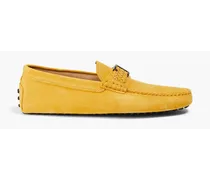 Embellished leather driving shoes - Yellow