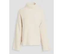 Connie ribbed wool turtleneck sweater - White