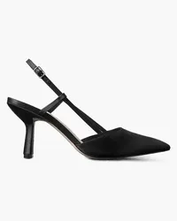 Porte & Paire Satin slingback pumps - Black Black