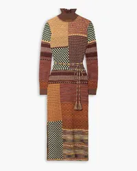 Ulla Johnson Almira patchwork jacquard-knit midi dress - Brown Brown