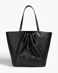 Tory Burch McGraw Dragonfly pebbled-leather tote - Black Black