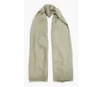 Metallic cashmere-blend scarf - Green