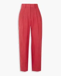 Blazé Milano Banker pleated linen straight-leg pants - Red Red