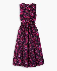 Ulla Johnson Mimi gathered floral-print cotton-poplin midi dress - Pink Pink