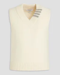 Thom Browne Striped wool and mohair-blend vest - White White