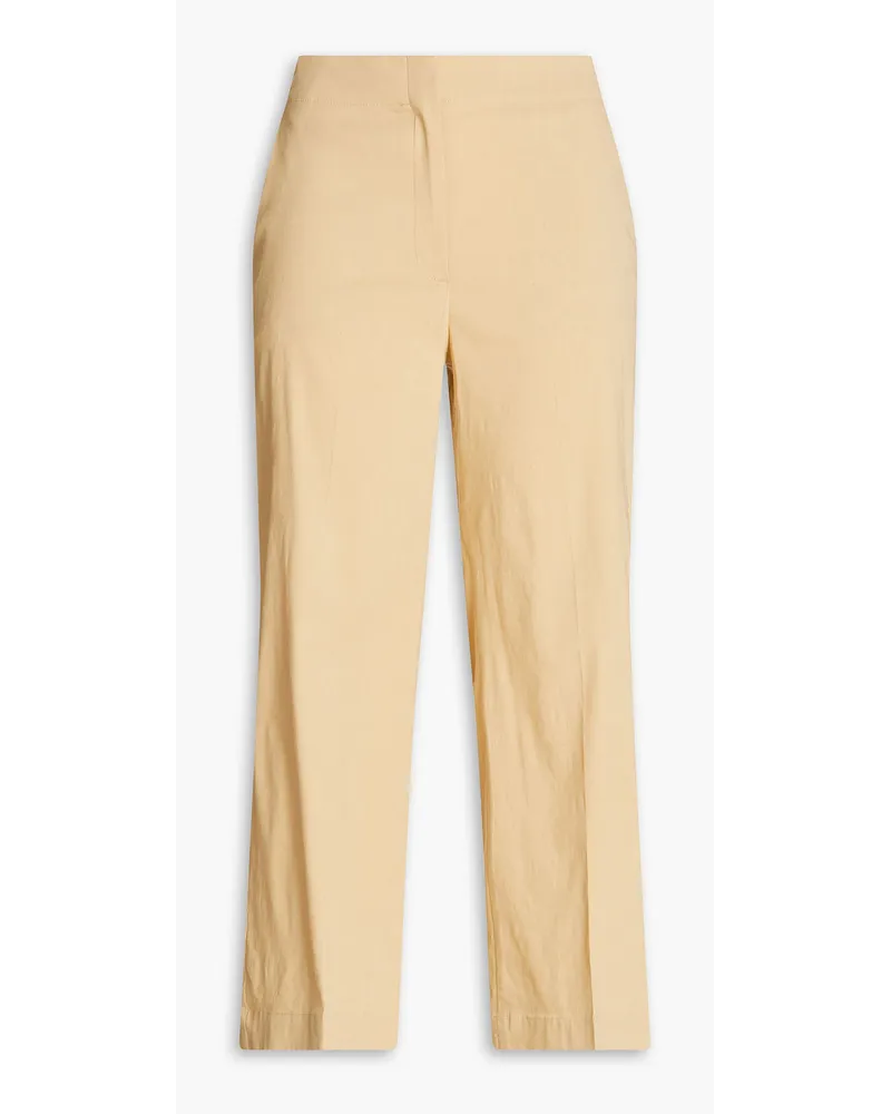 Theory Terena cropped linen-blend wide-leg pants - Neutral Neutral