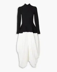 Proenza Schouler Bouclé-knit and draped satin dress - Black Black