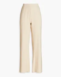 Gentryportofino Sequin-embellished brushed wool-blend twill wide-leg pants - White White